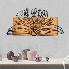 Wallity Culture Accesorio decorativo de pared de madera y metal Negro y Nogal